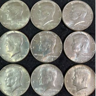 銀貨ケネディハーフダラーsilver1967年 極美品　 銀貨総重量約103g(金属工芸)