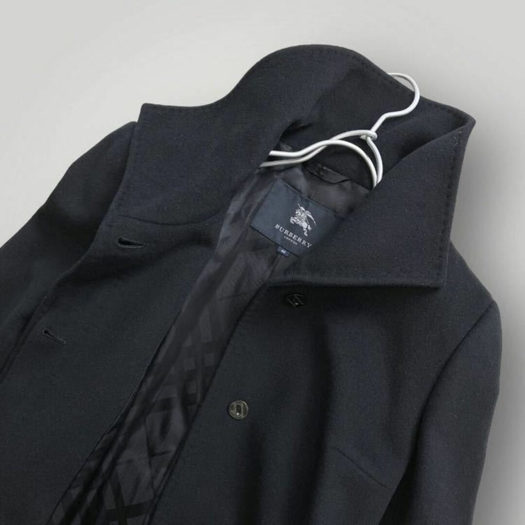 BURBERRY(バーバリー)の［美品 上質]バーバリー ロンドン アンゴラ混 ロングコート ベルト付き40 黒 レディースのジャケット/アウター(ロングコート)の商品写真