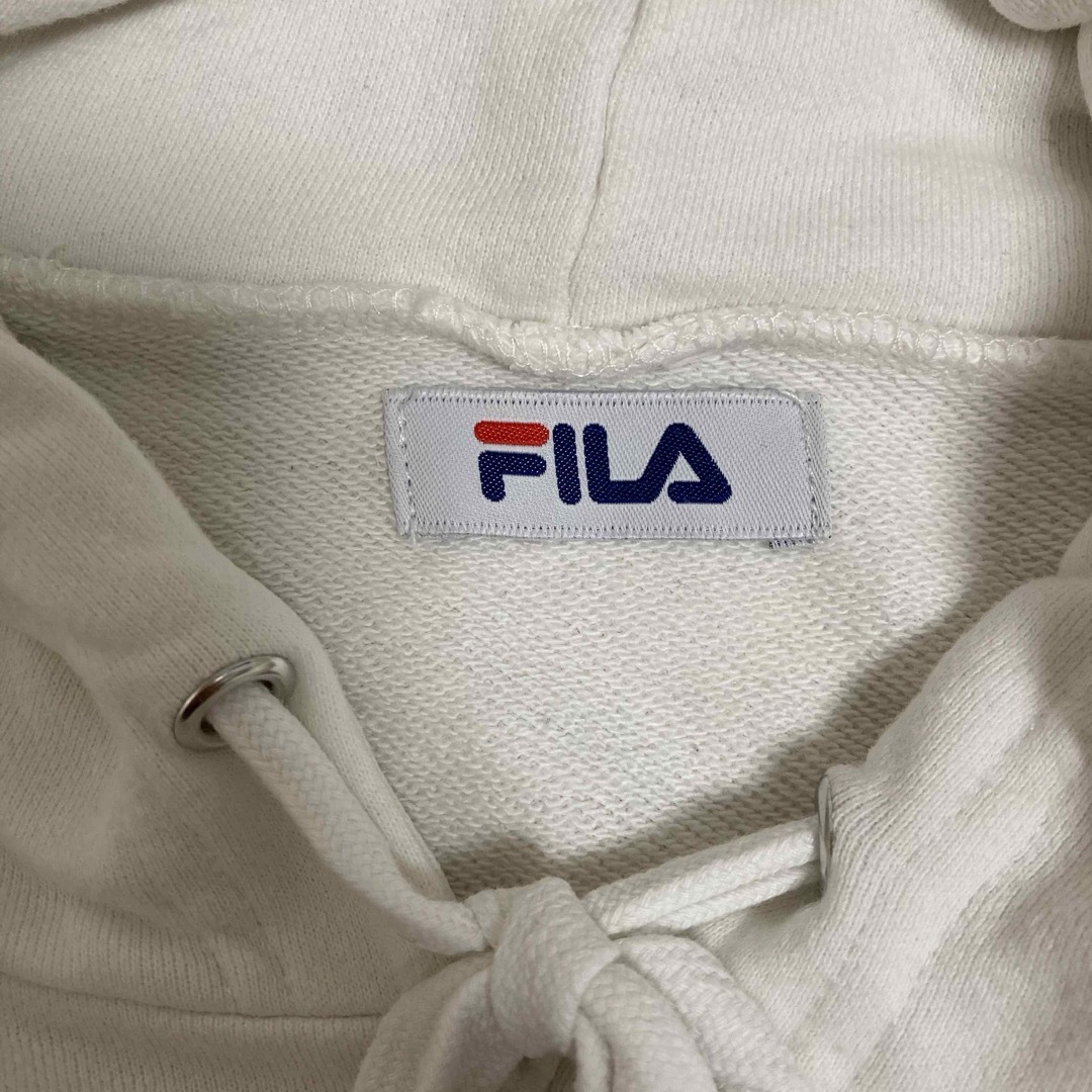 FILA(フィラ)のFILA MERCURYDUO  コラボ　パーカー　クロップド丈　ショート丈　白 レディースのトップス(パーカー)の商品写真