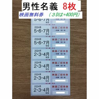 東京テアトル 株主優待 8枚 男性名義(その他)