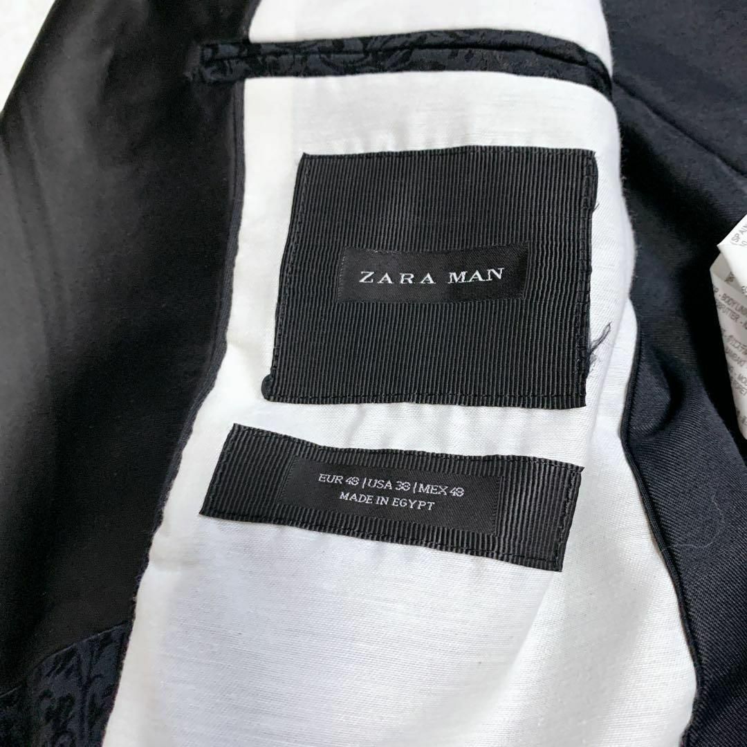 ZARA MAN スーツ　セットアップ　タキシード　総柄　ペイズリー　ブラック