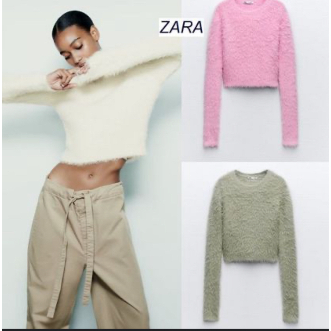 ZARA(ザラ)のフェイクファースウェットシャツ レディースのトップス(ニット/セーター)の商品写真