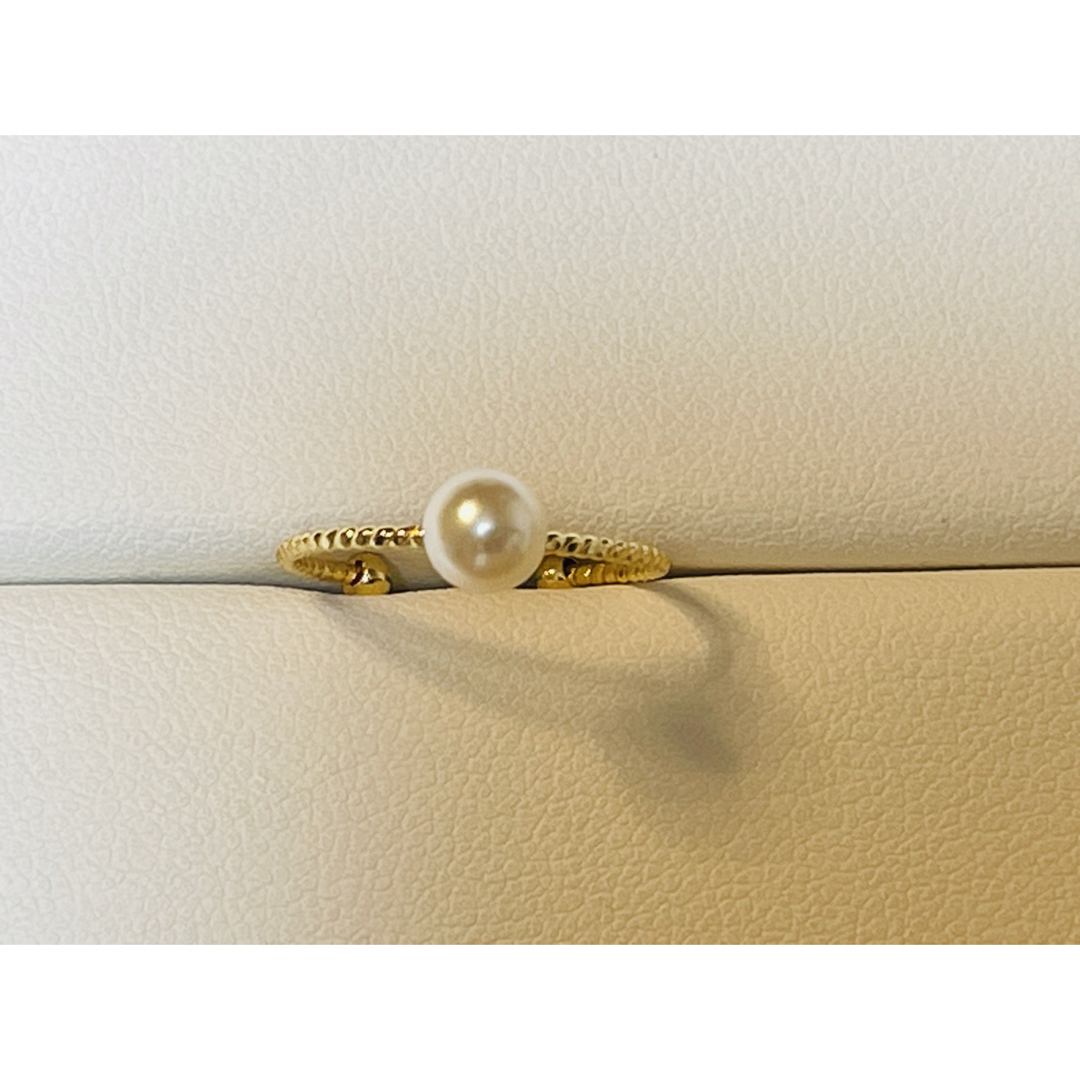 RA5217  照り艶の良い 希少　あこや 華奢なベビーパールリング 海水本真珠 レディースのアクセサリー(リング(指輪))の商品写真