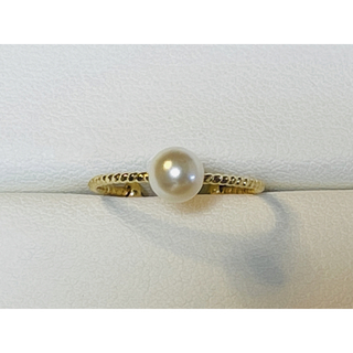 RA5217  照り艶の良い 希少　あこや 華奢なベビーパールリング 海水本真珠(リング(指輪))