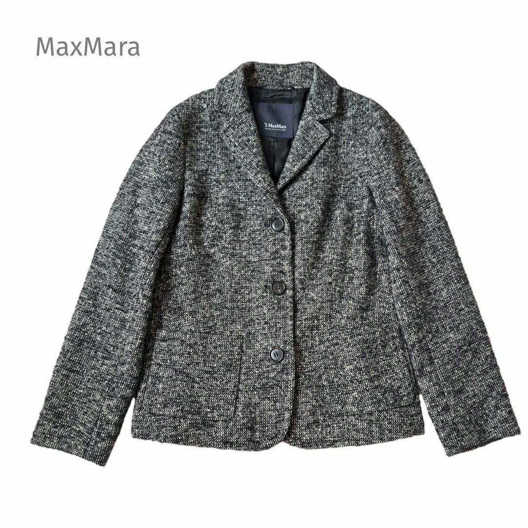 'S Max Mara(エスマックスマーラ)のエスマックスマーラ ウール モヘヤ アルパカ ツイード テーラードジャケット レディースのジャケット/アウター(テーラードジャケット)の商品写真