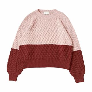 クラネ(CLANE)の美品 CLANE クラネ ニット バイカラー ピンク セーター プルオーバー S(ニット/セーター)