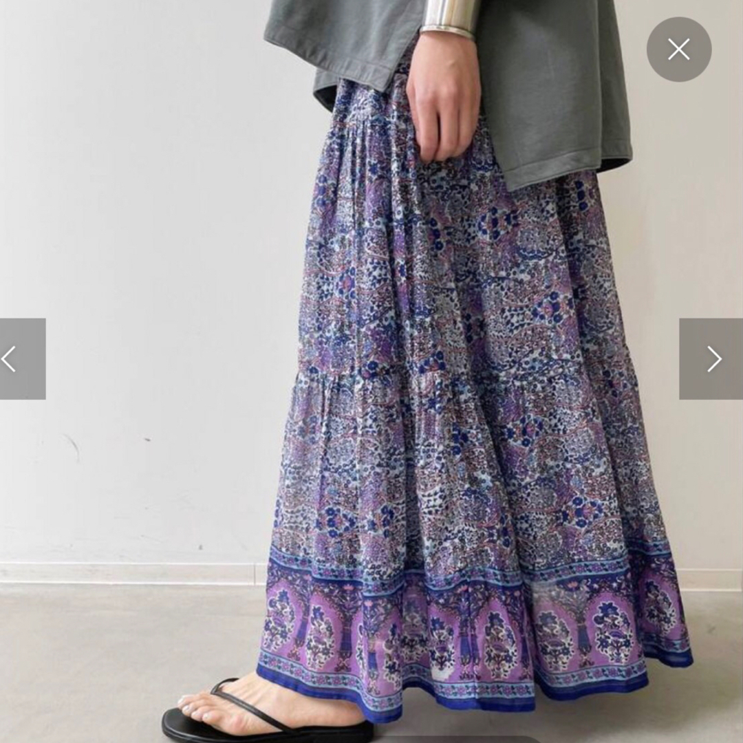 L'Appartement DEUXIEME CLASSE(アパルトモンドゥーズィエムクラス)のBLUE BOHEME　Cotton Tiered Skirt レディースのスカート(ロングスカート)の商品写真