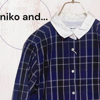 ニコアンド(niko and...)の【ニコアンド】長袖チェックシャツ 新品タグ付き コラボ商品 M(シャツ/ブラウス(長袖/七分))