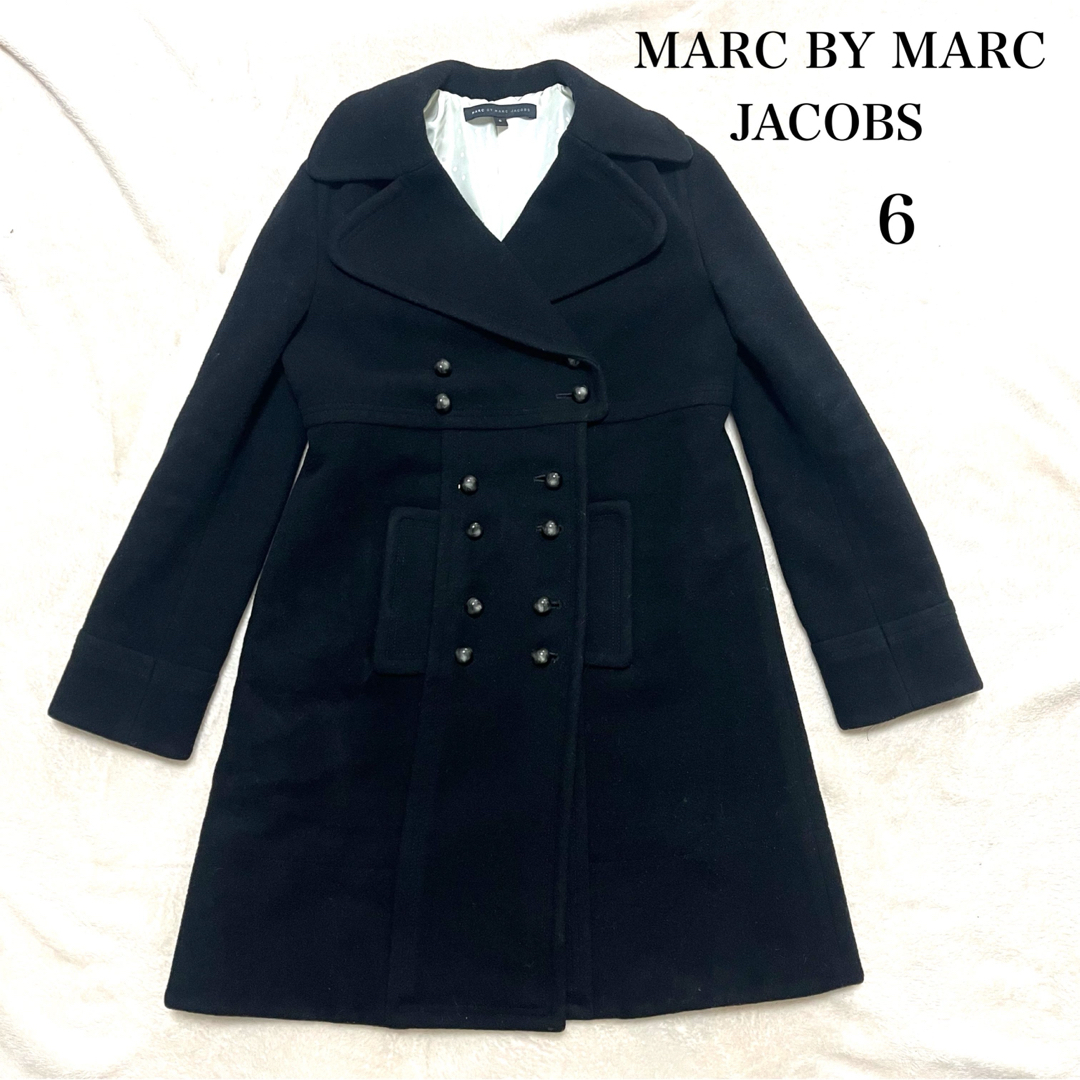 MARC BY MARC JACOBS(マークバイマークジェイコブス)のMARC BY MARC JACOBS チェスターコート　ブラック　ダブル　6 レディースのジャケット/アウター(チェスターコート)の商品写真