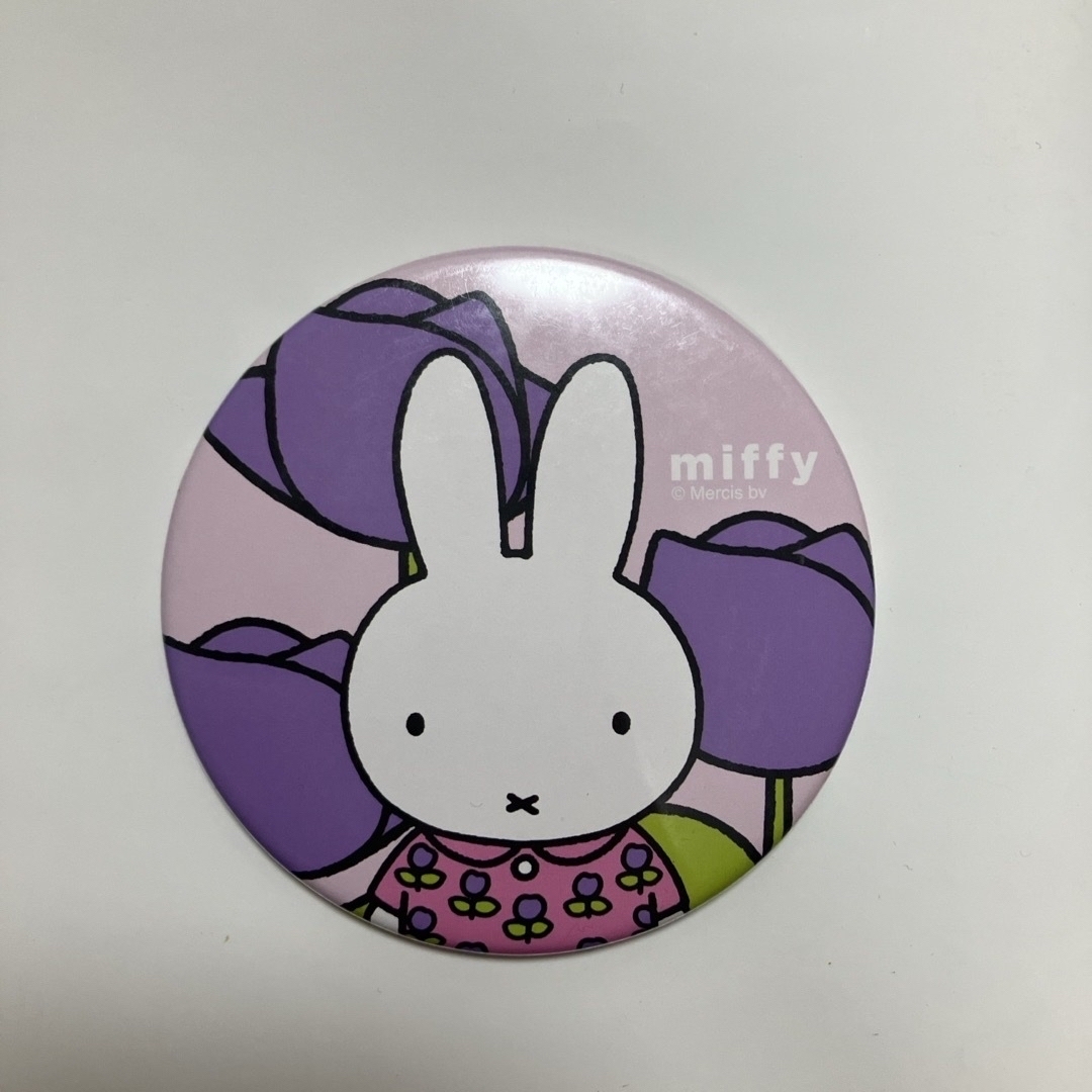 miffy(ミッフィー)のミッフィー　miffy  缶ミラー　コンパクトミラー　鏡　パープル　チューリップ レディースのファッション小物(ミラー)の商品写真