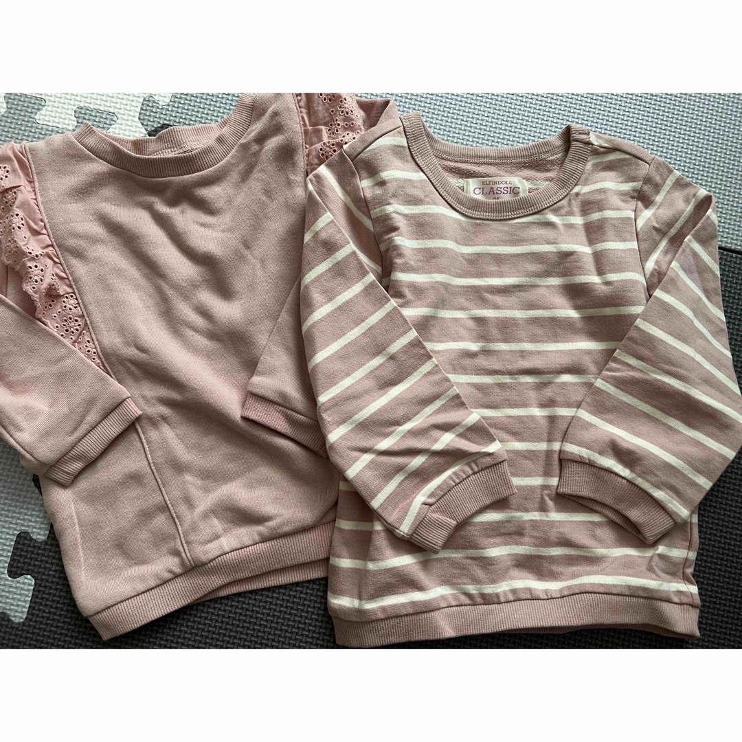 西松屋(ニシマツヤ)のトレーナー 2枚セット キッズ/ベビー/マタニティのキッズ服女の子用(90cm~)(Tシャツ/カットソー)の商品写真