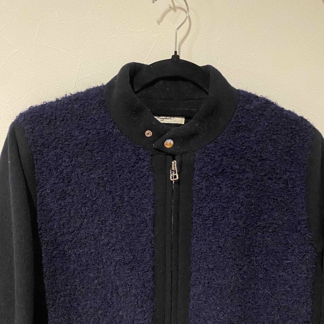Hermaphrodite ノーカラー 紺 ネイビー レディースのジャケット/アウター(ブルゾン)の商品写真