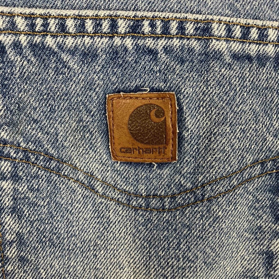 carhartt(カーハート)のカーハート メキシコ製 古着 レザーパッチ デニムパンツ ジーパン ジーンズ メンズのパンツ(デニム/ジーンズ)の商品写真