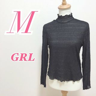 グレイル(GRL)のグレイル M 長袖トップス きれいめコーデ オフィスカジュアル シースルー(カットソー(長袖/七分))