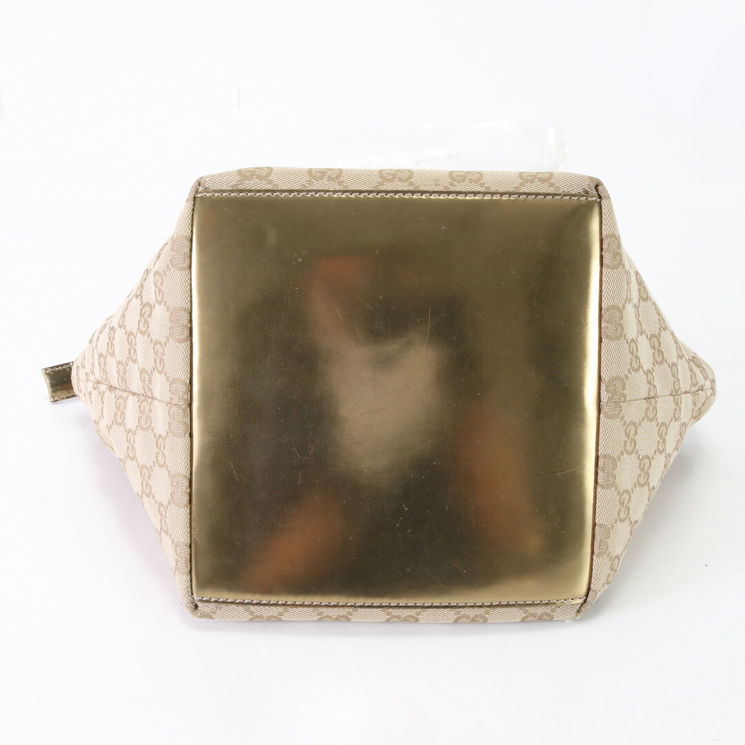 Gucci(グッチ)の美品 グッチ GGキャンバス 131228 レザー トート バッグ 肩掛け ショルダー ハンド 本革 ブラウン 婦人 レディース EHM L12-8 レディースのバッグ(トートバッグ)の商品写真