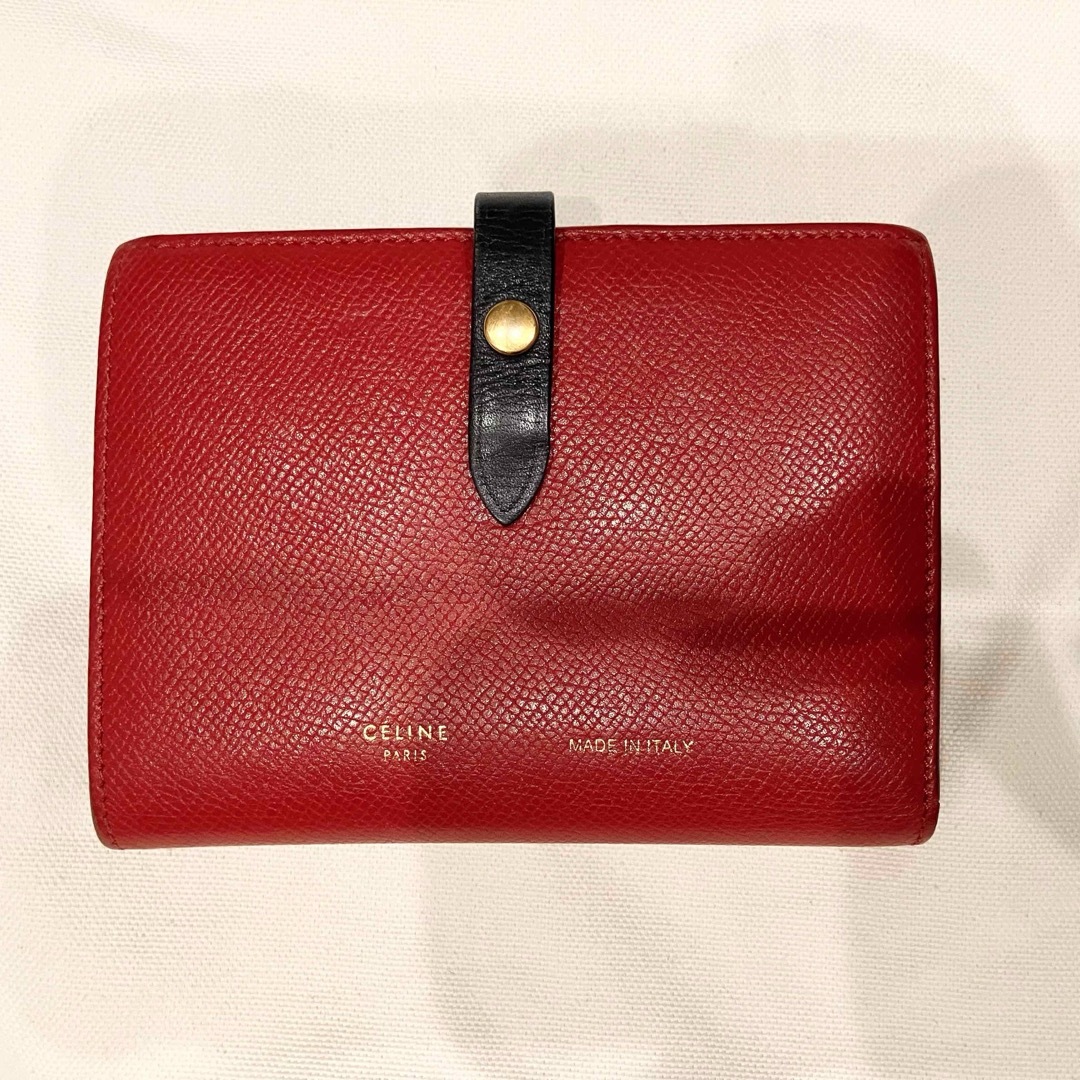 celine(セリーヌ)のCELINE　ミディアム　ストラップ　ウォレット　バイカラー　二つ折り　財布 レディースのファッション小物(財布)の商品写真