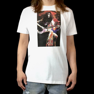 新品 レッドツェッペリン ジミーペイジ ギター ペイント ロックアート Tシャツ(Tシャツ/カットソー(半袖/袖なし))