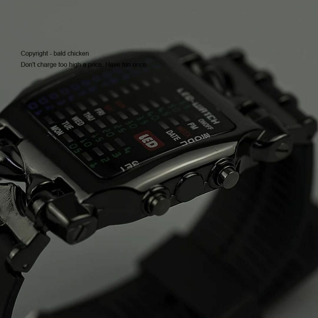 新品 メンズ腕時計 ブラック LEDデジタルウォッチ カッコいい ミリタリー メンズの時計(腕時計(デジタル))の商品写真
