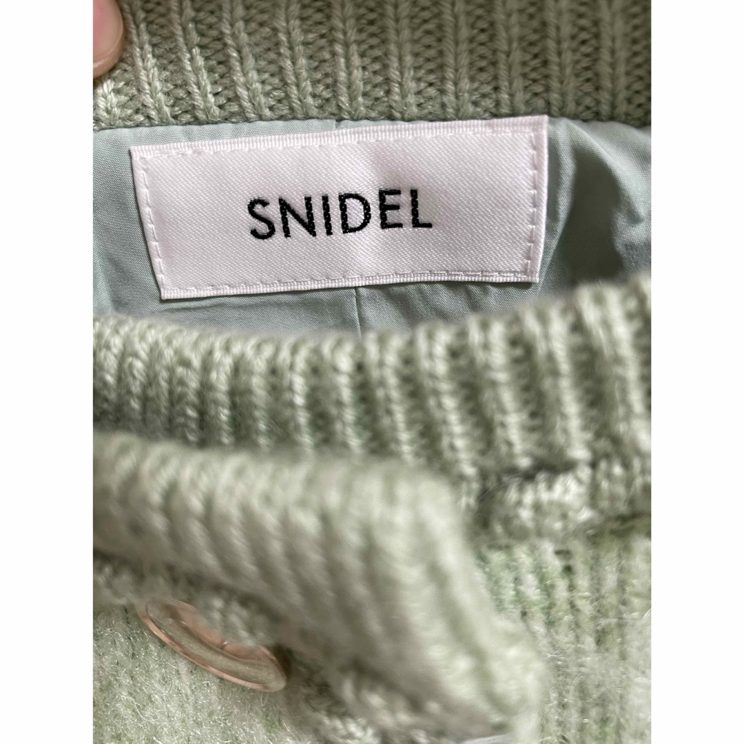 SNIDEL(スナイデル)のスナイデル snidel ファーライクニットジャケット ミント MNT レディースのジャケット/アウター(ノーカラージャケット)の商品写真