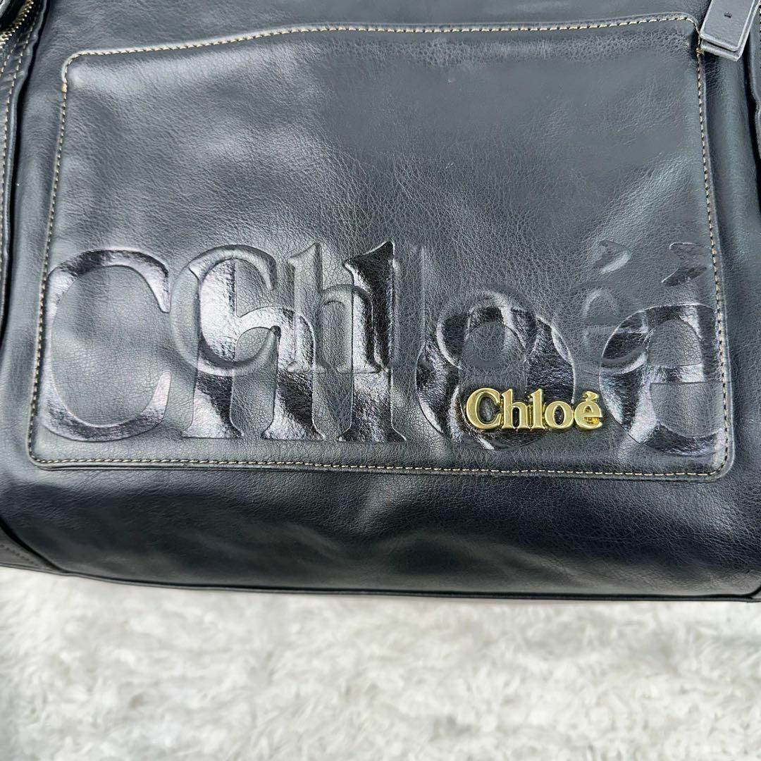 Chloe(クロエ)のうしまる様専用クロエエクリプストートバッグA4収納可肩掛けレザーゴールド金具　黒 レディースのバッグ(トートバッグ)の商品写真