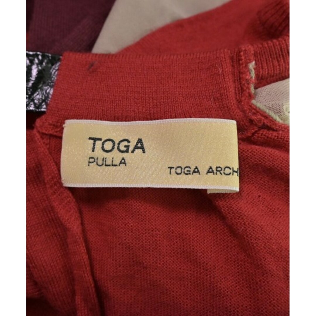 TOGA(トーガ)のTOGA トーガ ニット・セーター 1(S位) 赤xエンジxベージュ 【古着】【中古】 レディースのトップス(ニット/セーター)の商品写真