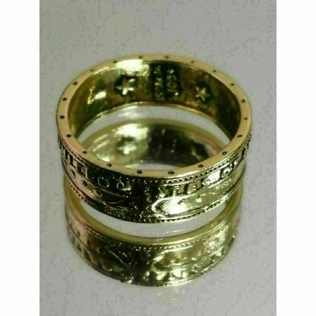 【A110】リング　メンズ　指輪　ゴールド　オオカミ　ウルフ　20号 メンズのアクセサリー(リング(指輪))の商品写真