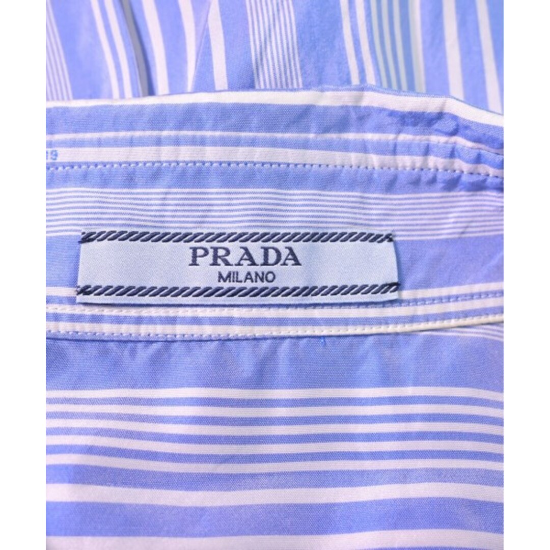 PRADA(プラダ)のPRADA プラダ ブラウス 36(XS位) 青x白(ストライプ) 【古着】【中古】 レディースのトップス(シャツ/ブラウス(長袖/七分))の商品写真