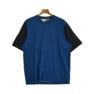 サンシー(SUNSEA)のSUNSEA サンシー Tシャツ・カットソー 3(L位) 青x黒 【古着】【中古】(Tシャツ/カットソー(半袖/袖なし))
