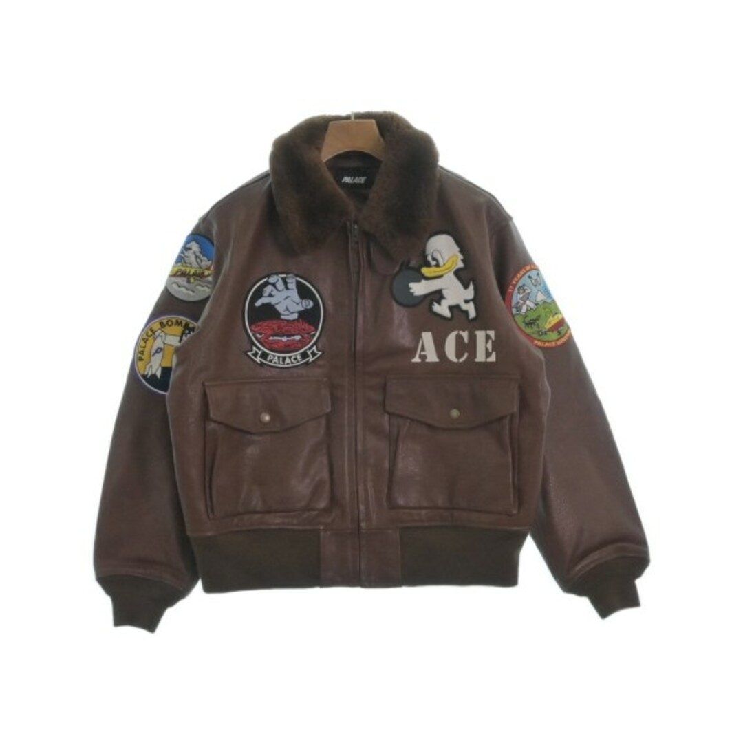 PALACE(パレス)のPALACE パレス ライダース S 茶 【古着】【中古】 メンズのジャケット/アウター(ライダースジャケット)の商品写真