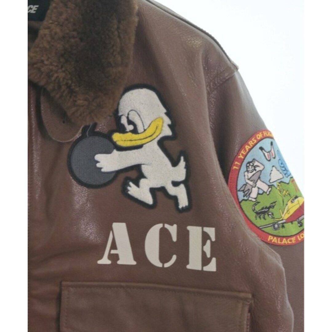 PALACE(パレス)のPALACE パレス ライダース S 茶 【古着】【中古】 メンズのジャケット/アウター(ライダースジャケット)の商品写真