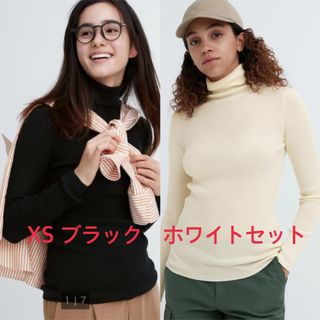 ユニクロ(UNIQLO)のユニクロ　エクストラファインメリノリブタートルネックセーター(ニット/セーター)