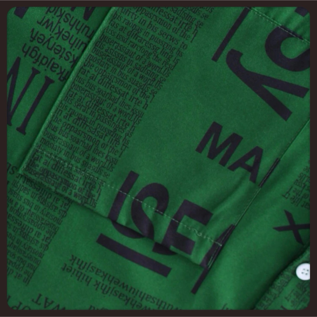 【5L／グリーン】英字ロゴ＊オーバーシャツ＊チュニック＊ワンピース＊大きいサイズ レディースのトップス(シャツ/ブラウス(長袖/七分))の商品写真