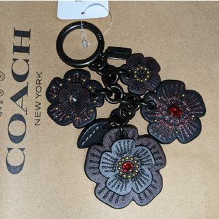 COACH - 値下COACH*11000円*コーチ ティーローズバッグチャーム黒リング小キズ