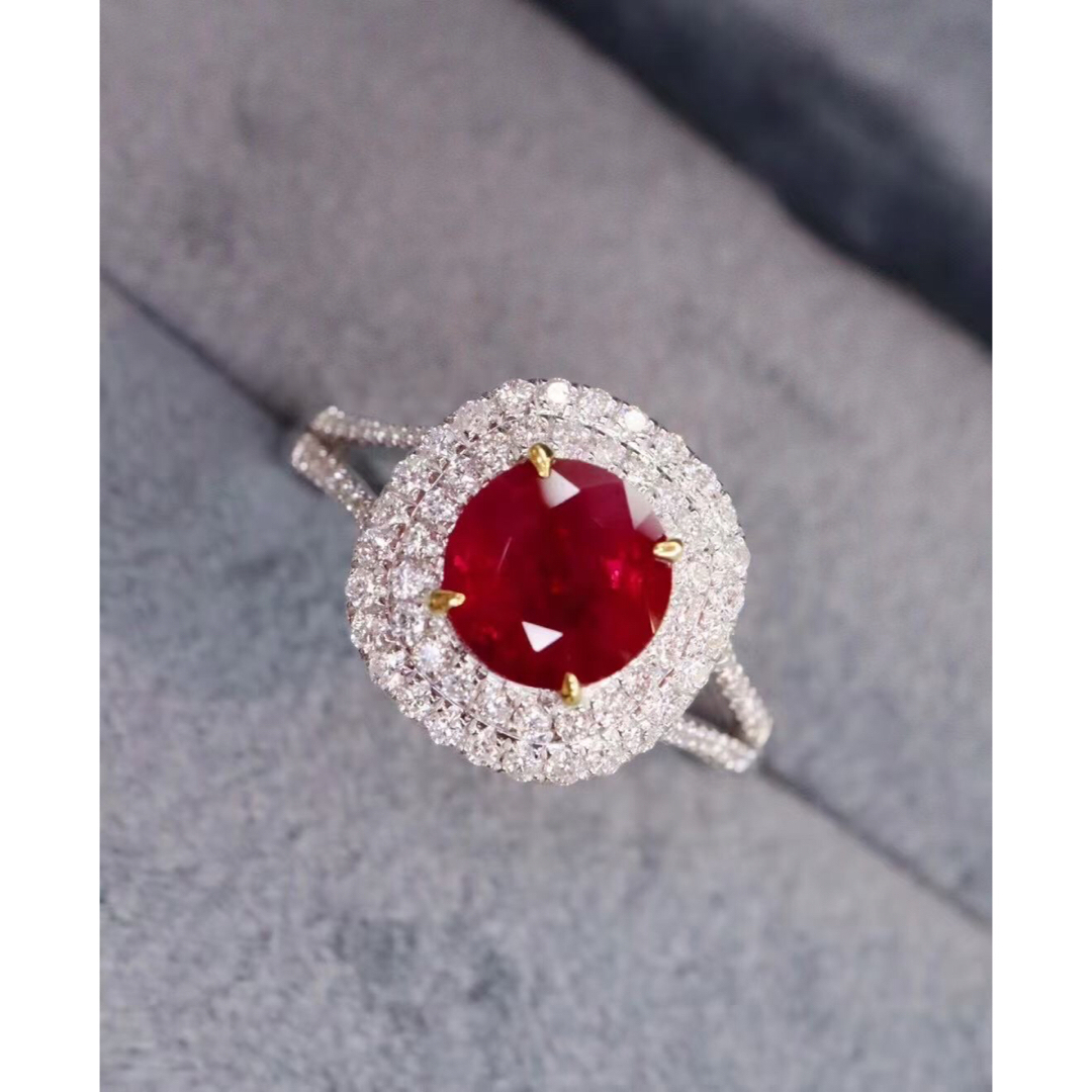 天然 ルビー ダイヤモンド リング 1.39ct k18 ¥ レディースのアクセサリー(リング(指輪))の商品写真