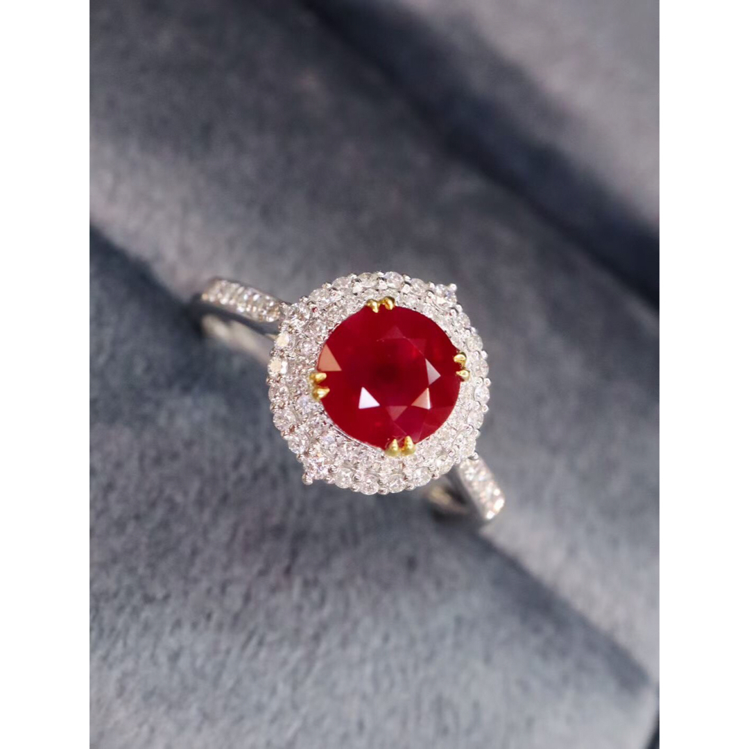 天然 ルビー ダイヤモンド リング 1.58ct k18 ¥ レディースのアクセサリー(リング(指輪))の商品写真