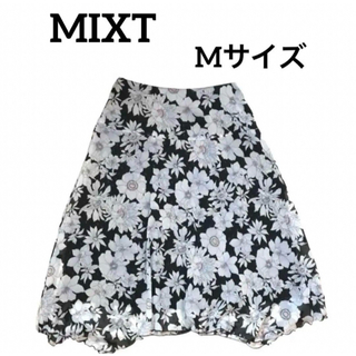 MIXT  花柄フレアスカート  Mサイズ　美品(ひざ丈スカート)