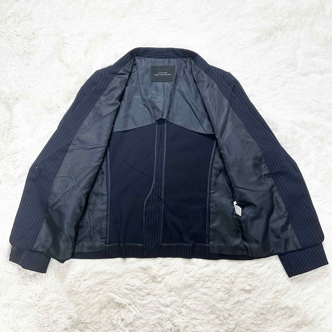 UNITED ARROWS green label relaxing(ユナイテッドアローズグリーンレーベルリラクシング)のgreen label relaxing ジャケット　ノーカラー　ネイビー　40 レディースのジャケット/アウター(ノーカラージャケット)の商品写真