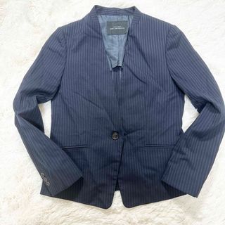 ユナイテッドアローズグリーンレーベルリラクシング(UNITED ARROWS green label relaxing)のgreen label relaxing ジャケット　ノーカラー　ネイビー　40(ノーカラージャケット)