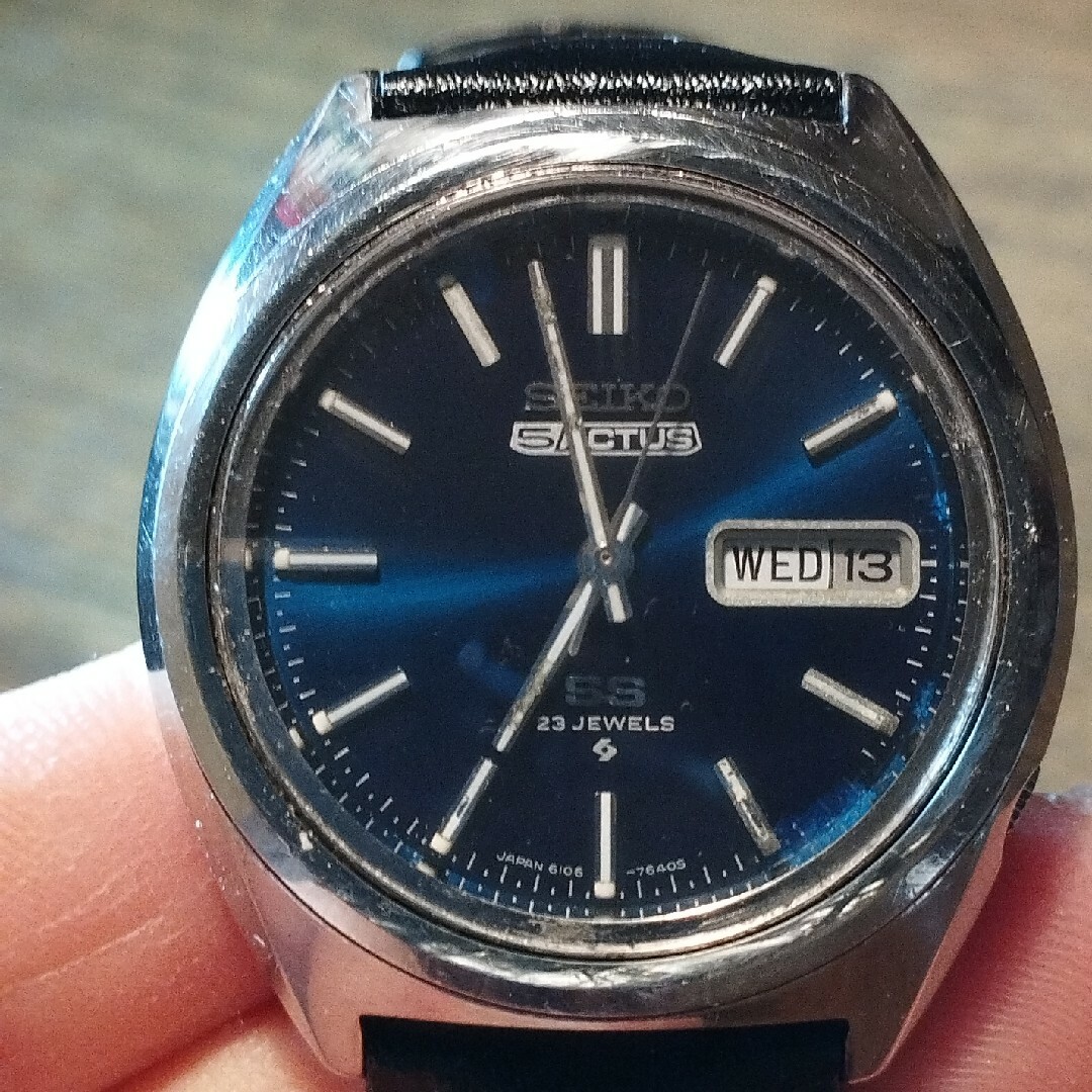 SEIKO(セイコー)のAD7　セイコー・5アクタス　自動巻　動作良好　曜日・日付つき　新品ベルト　訳有 メンズの時計(腕時計(アナログ))の商品写真