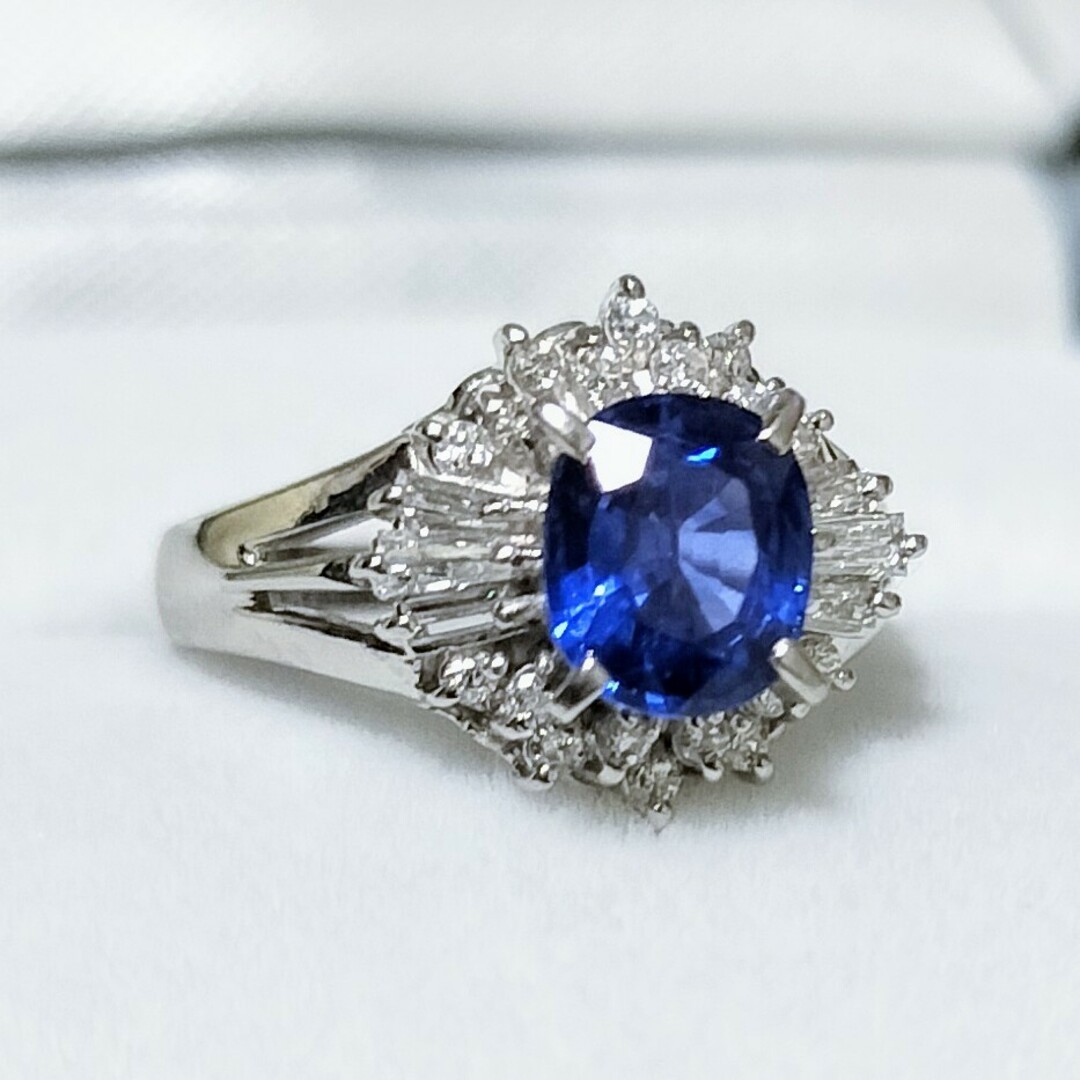 ダイヤモンド×サファイア リング Pt900 0.99ct 4.6g レディースのアクセサリー(リング(指輪))の商品写真