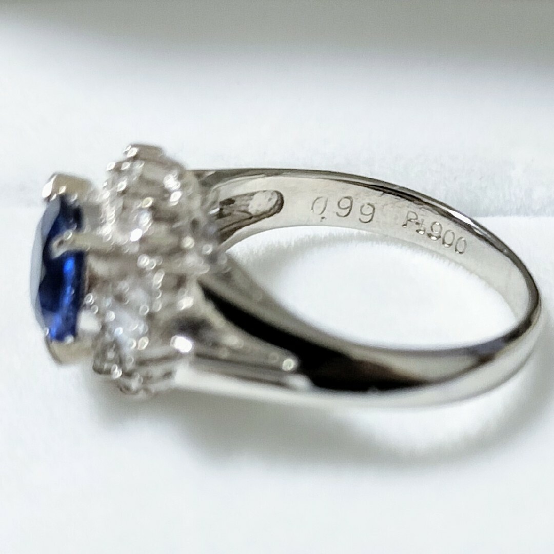 ダイヤモンド×サファイア リング Pt900 0.99ct 4.6g レディースのアクセサリー(リング(指輪))の商品写真