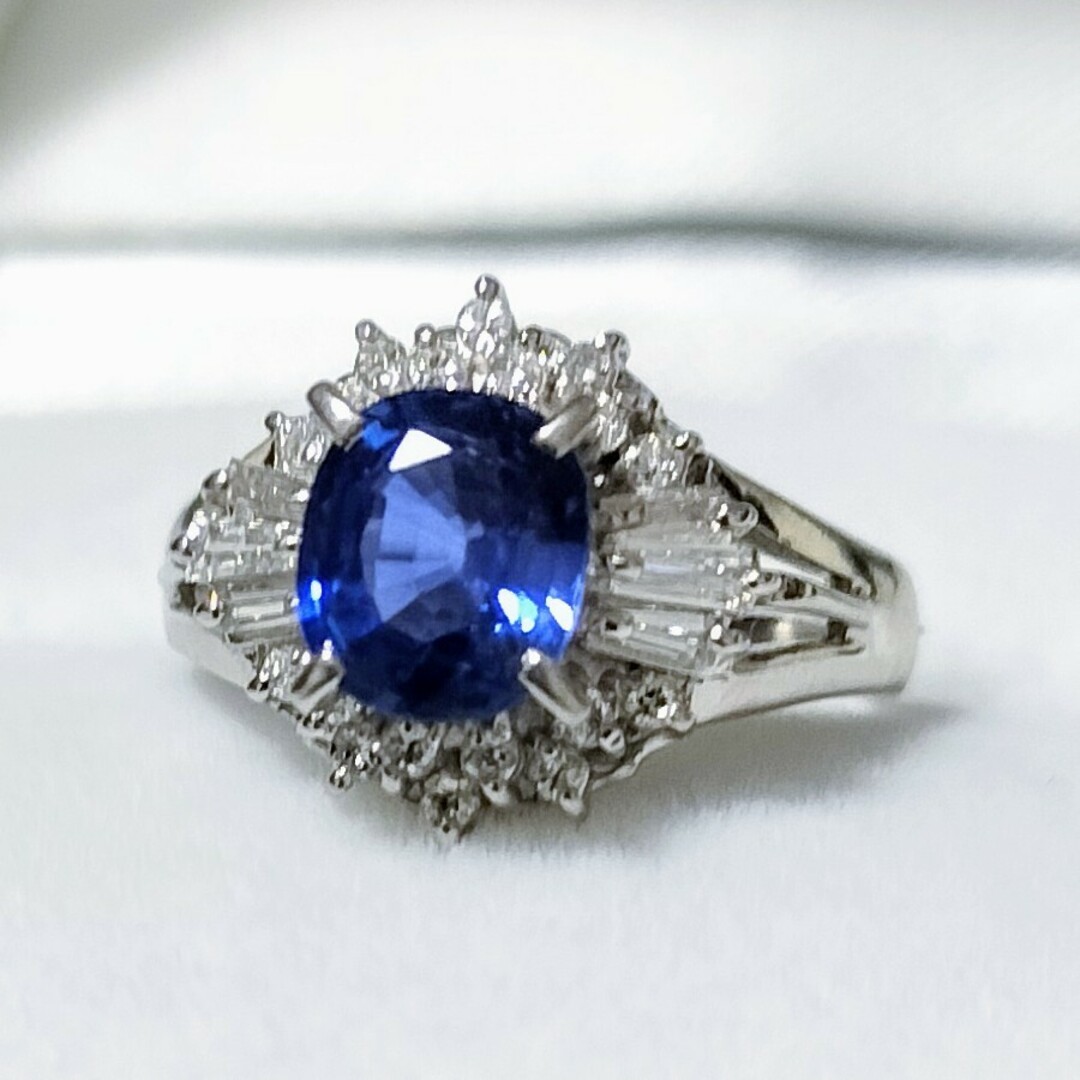 ダイヤモンド×サファイア リング Pt900 0.99ct 4.6g レディースのアクセサリー(リング(指輪))の商品写真