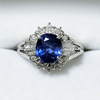 ダイヤモンド×サファイア リング Pt900 0.99ct 4.6g(リング(指輪))