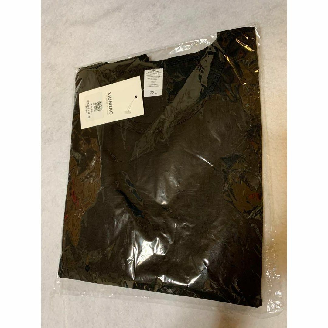 シンプル長袖Tシャツ　黒　ブラック　ロンT 極暖　防寒　人気 レディースのトップス(Tシャツ(長袖/七分))の商品写真