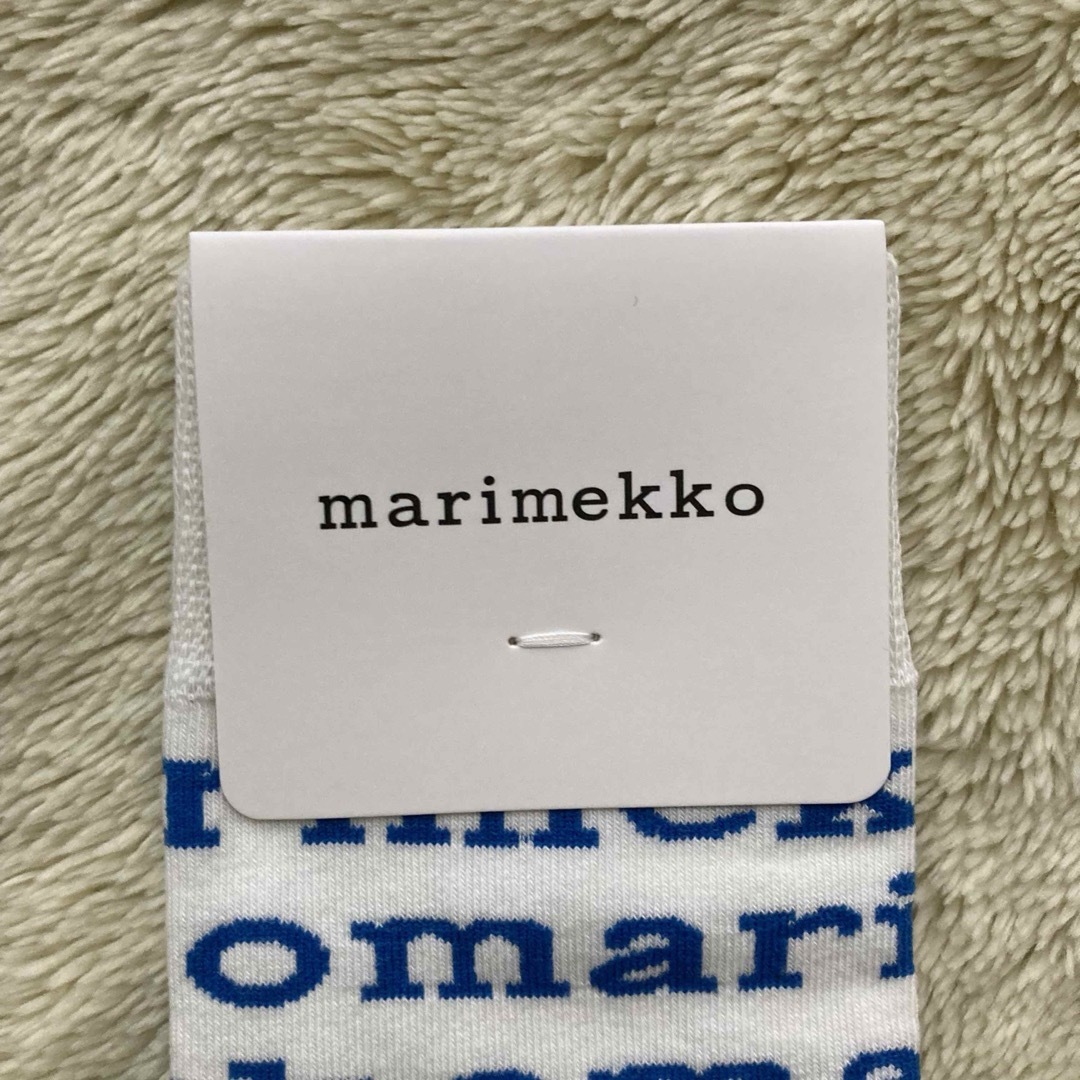 marimekko(マリメッコ)の✤marimekko✤マリメッコ 靴下 （ロゴ 白＆青） レディースのレッグウェア(ソックス)の商品写真