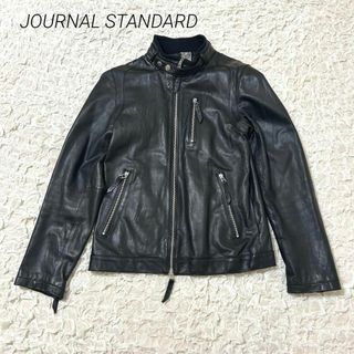 ジャーナルスタンダード(JOURNAL STANDARD)のジャーナルスタンダード シングルライダースジャケット ラムレザー L ブラック(ライダースジャケット)