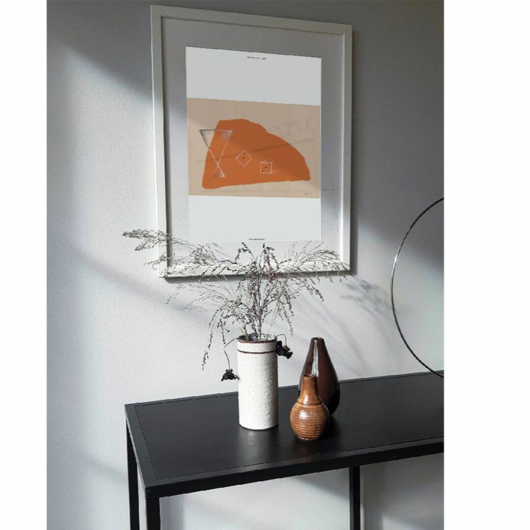 アートポスター　インテリア　ポスター　抽象画　絵画　シンプル　絵　オレンジ ハンドメイドのインテリア/家具(アート/写真)の商品写真