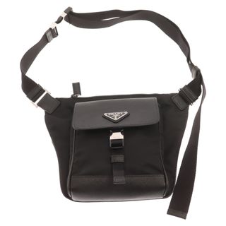 プラダ(PRADA)のPRADA プラダ Re-Nylon Shoulder Bag 2VH160 リナイロン サフィアーノ レザーショルダーバッグ ブラック(ショルダーバッグ)