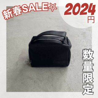 新春SALE‼️スクエア ボックス ショルダーバッグ 黒 斜めがけ ハンドバッグ(ショルダーバッグ)