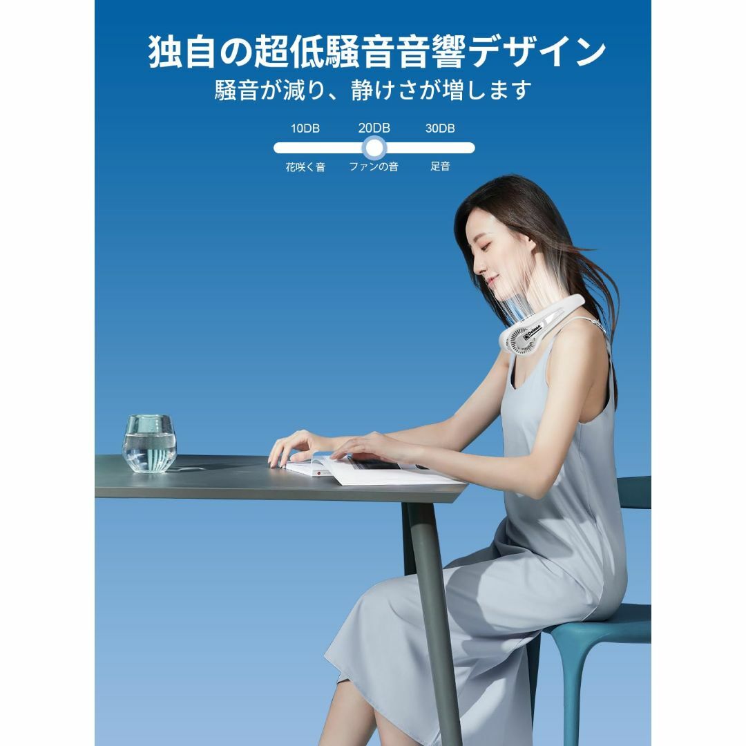 ☆首掛け扇風機 6000mAh 大容量 ネッククーラー 強力 超軽量 スマホ/家電/カメラの冷暖房/空調(扇風機)の商品写真